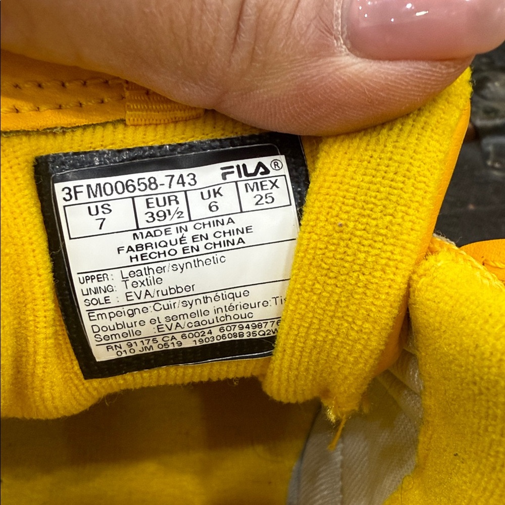 Fila Vibrant Yellow Athletic Shoes - Picture 6 of 12